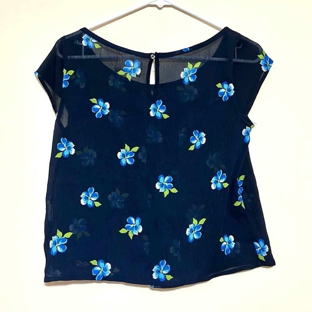 Hollister Floral Sheer Top Size Small - Picture 4 of 7